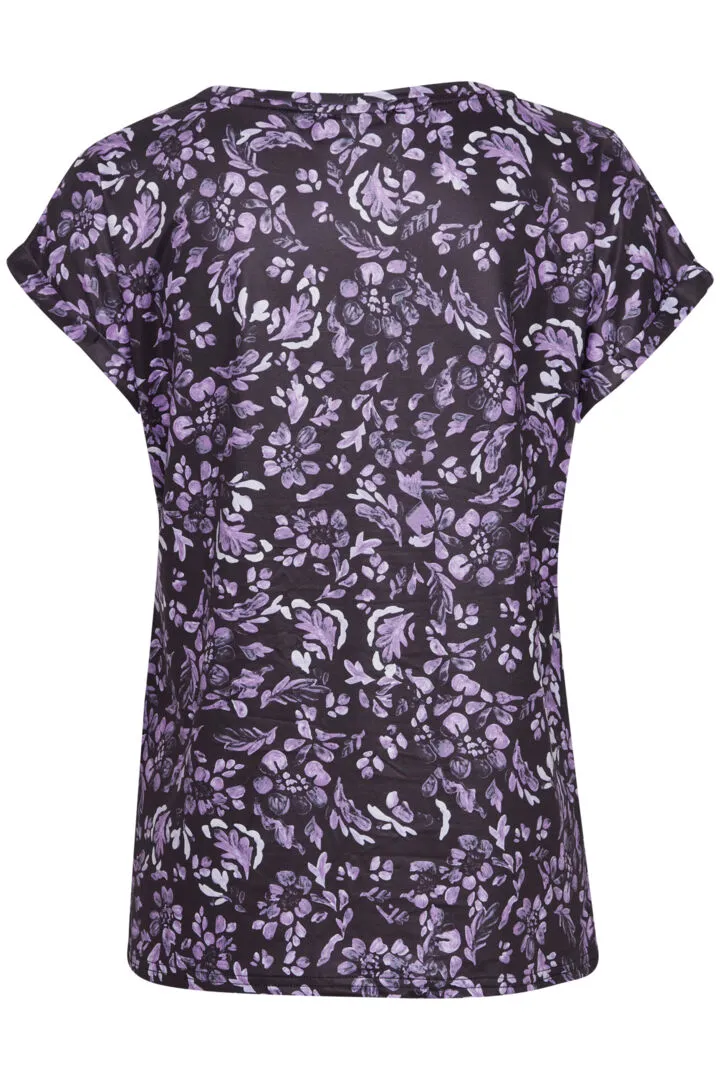 0634-Purple Floral Mix Tee- Fransa