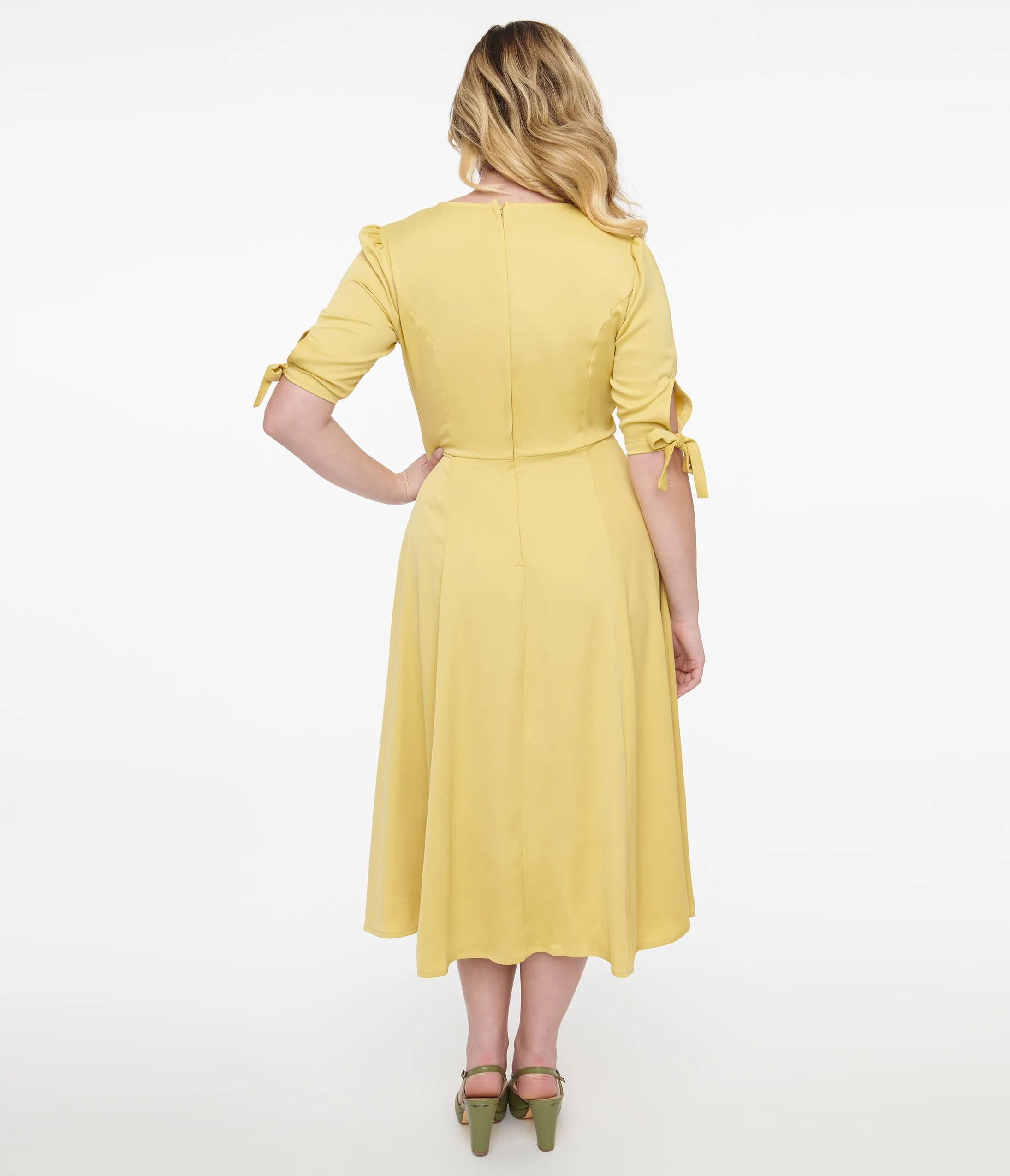 1940s Yellow Bella Swing Dress