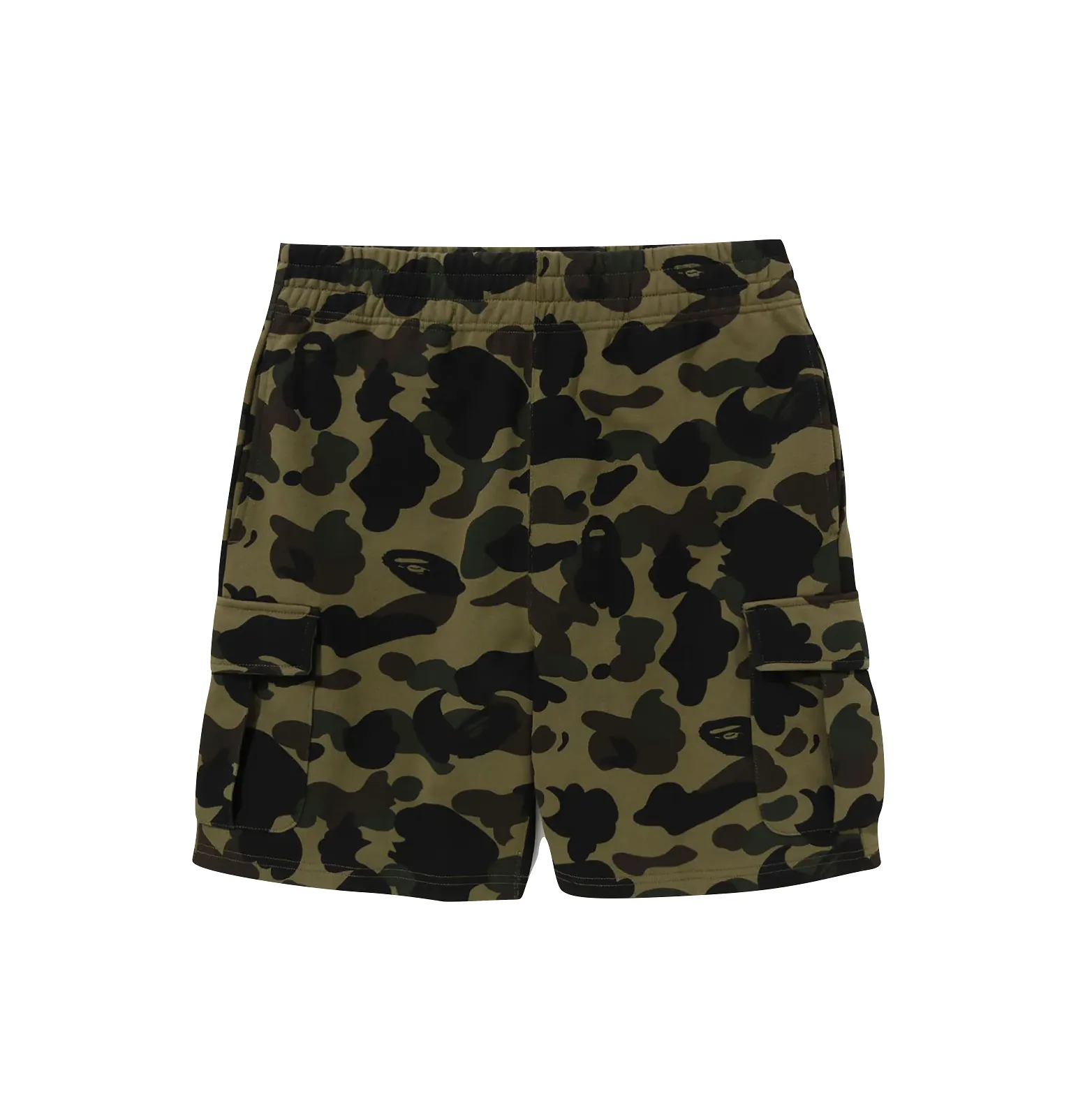 A BATHING APE 1ST CAMO 6 POCKET SWEAT SHORTS - GREEN