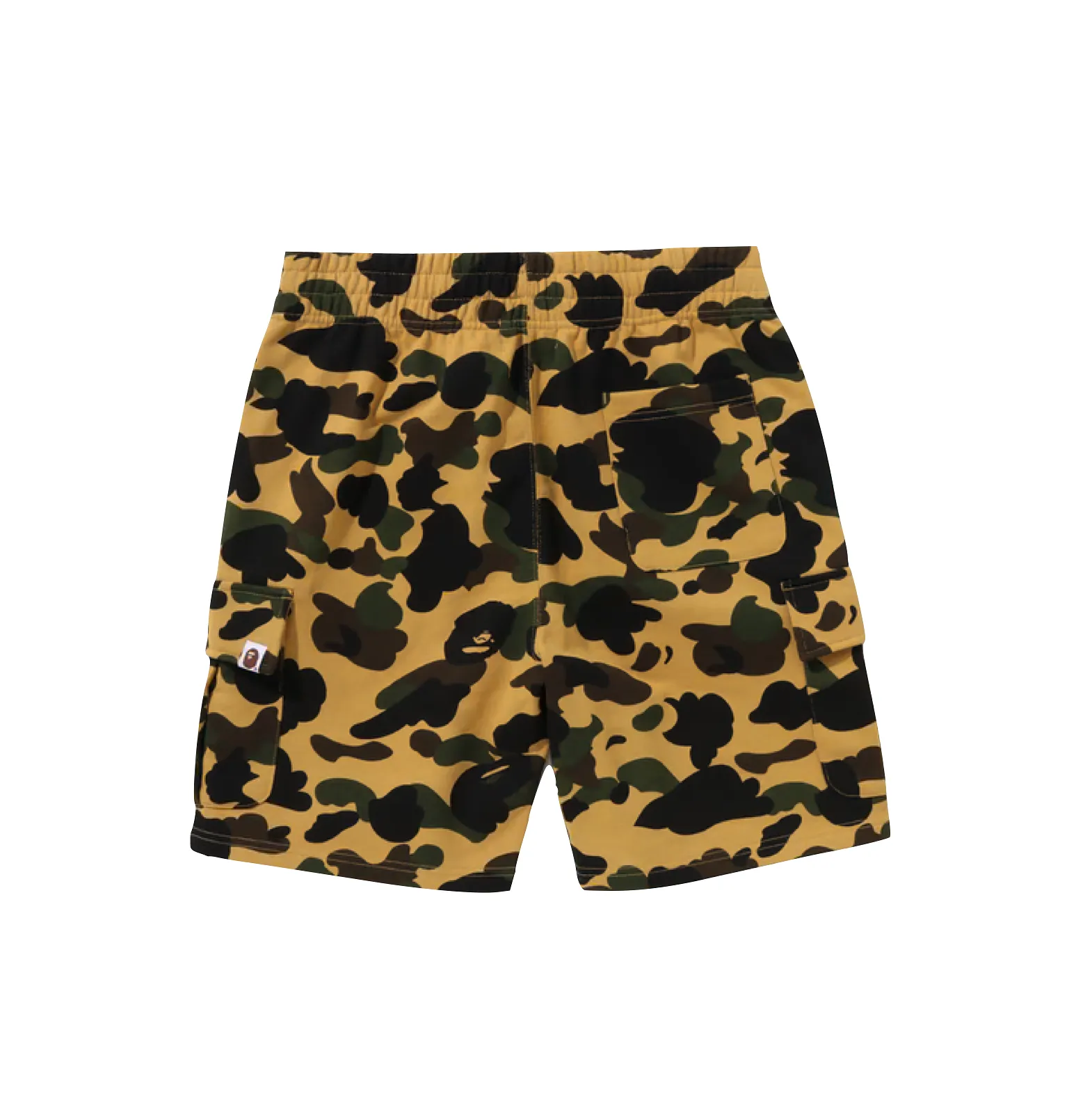 A BATHING APE 1ST CAMO 6 POCKET SWEAT SHORTS - YELLOW