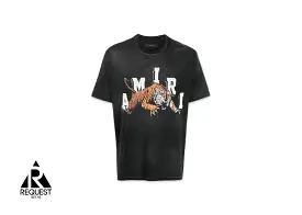 Amiri Vintage Tiger Print Tee Black