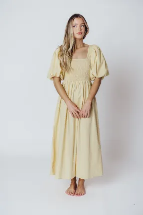 Ana Cotton & Linen Midi Dress in Vanilla (XXS-XXL)