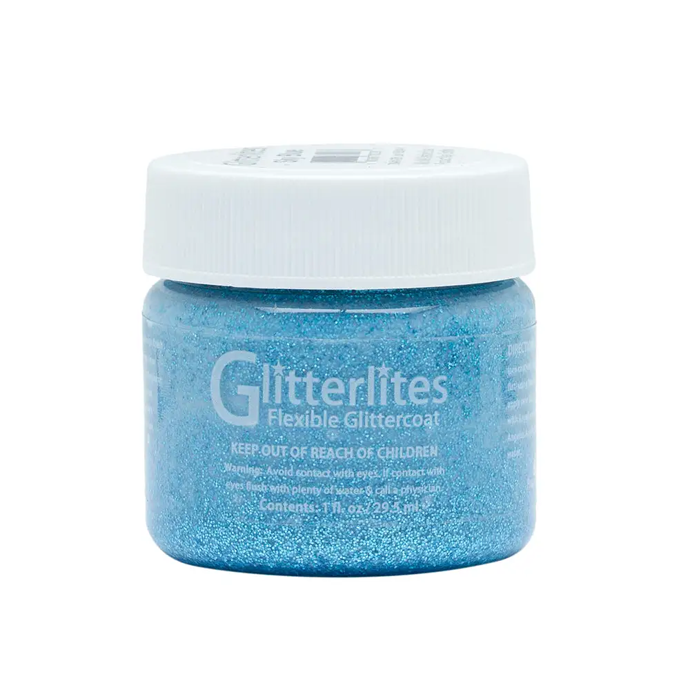 Angelus Glitter Leather Paint - Sky Blue 144