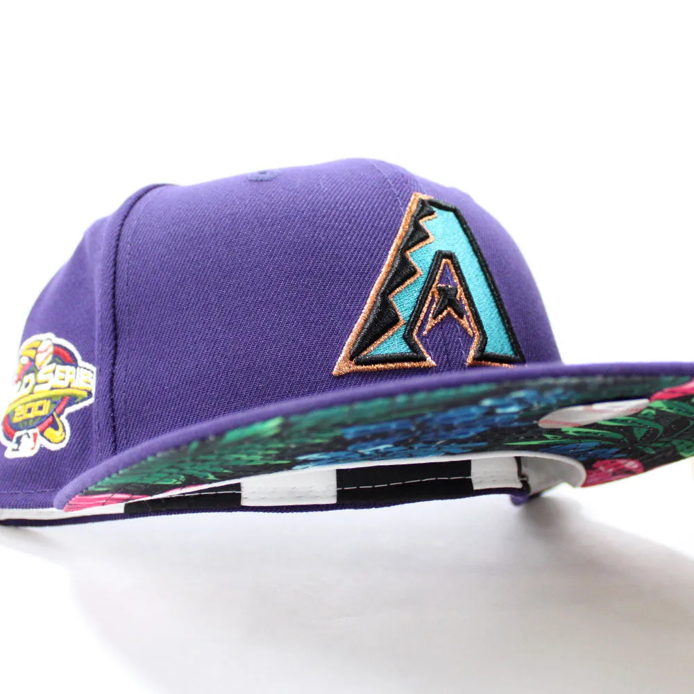 Arizona Diamondbacks 2001 World Series New Era 59Fifty Fitted Hat (Purple Floral Under Brim)