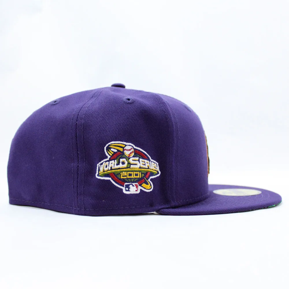 Arizona Diamondbacks 2001 World Series New Era 59Fifty Fitted Hat (Purple Floral Under Brim)