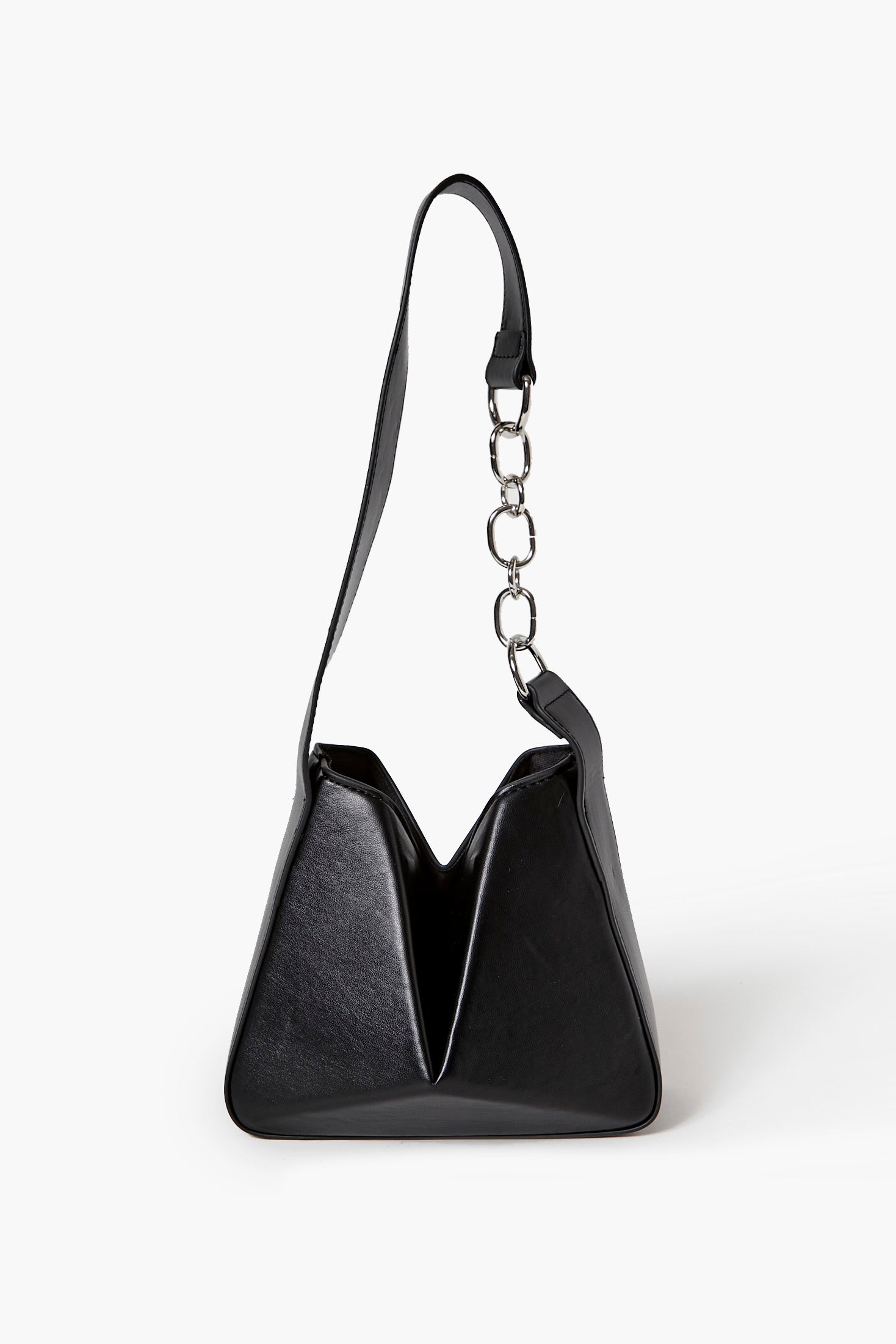 Asymmetrical Faux Leather Handbag