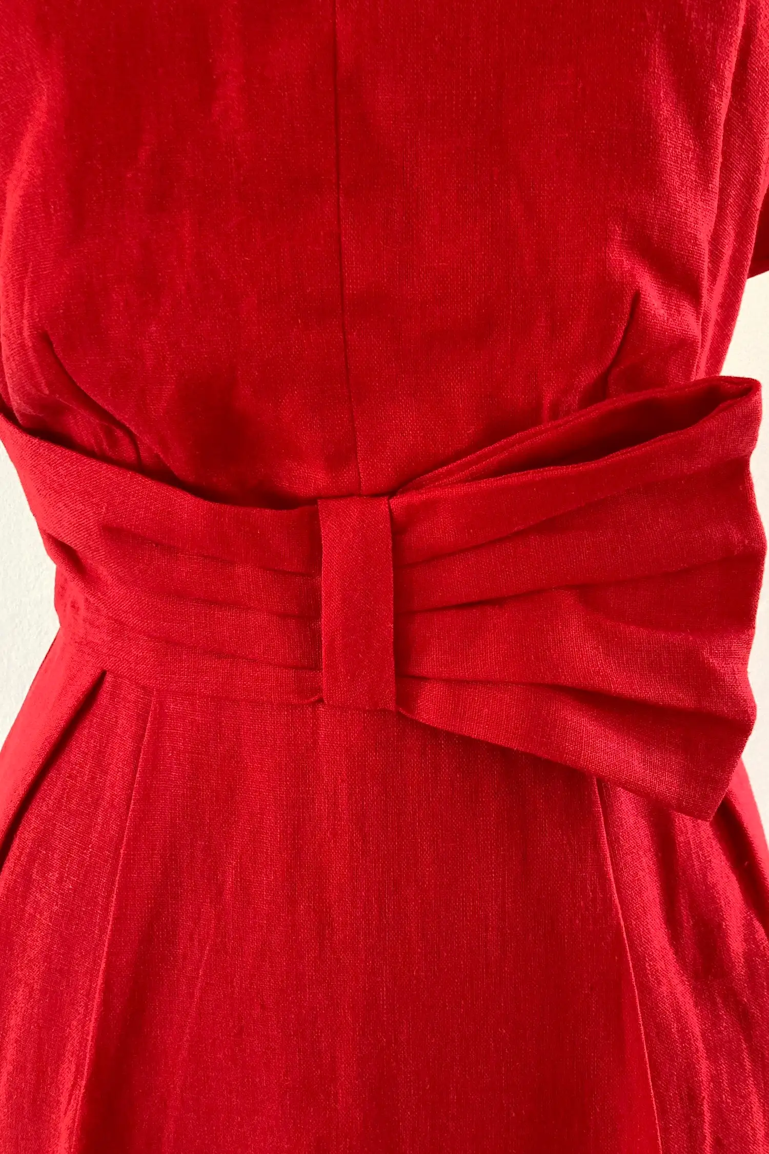 Aurelie Red Linen Dress