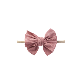 Baby Mini Textured Bow Headband in Blush