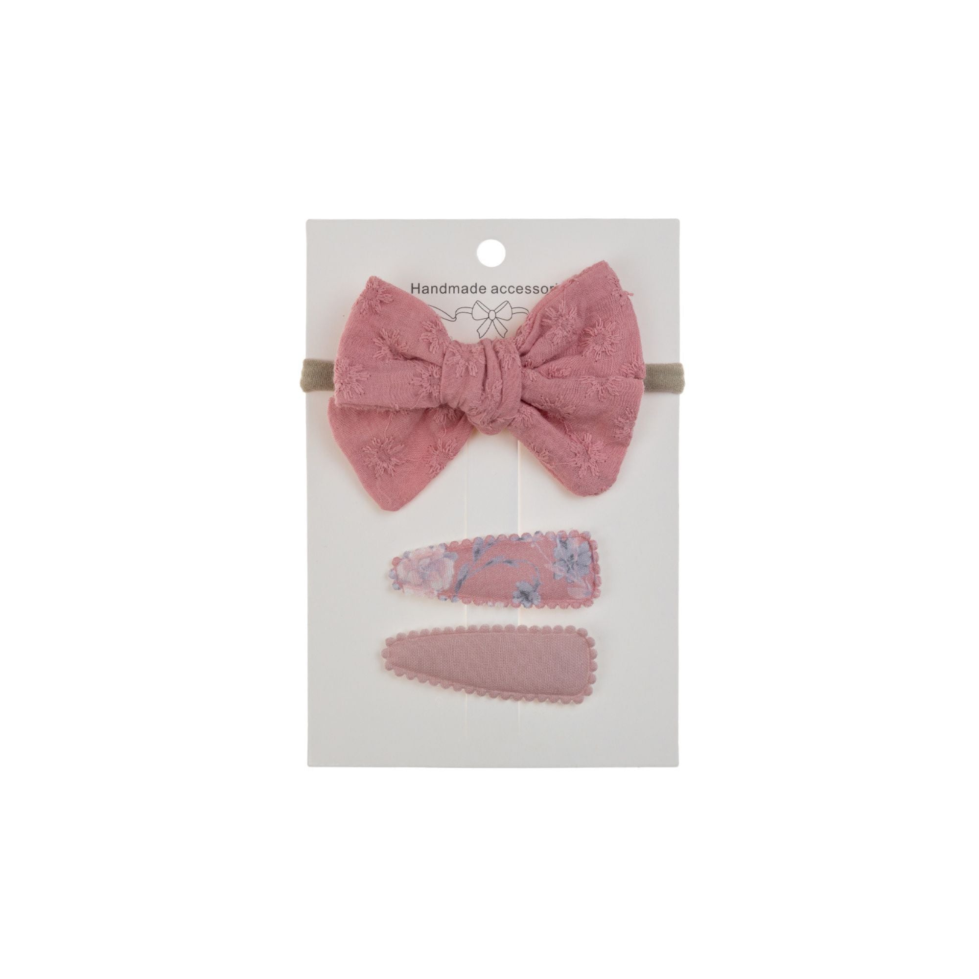 Ballerina Snap Hair Clips & Bow Set in Blush