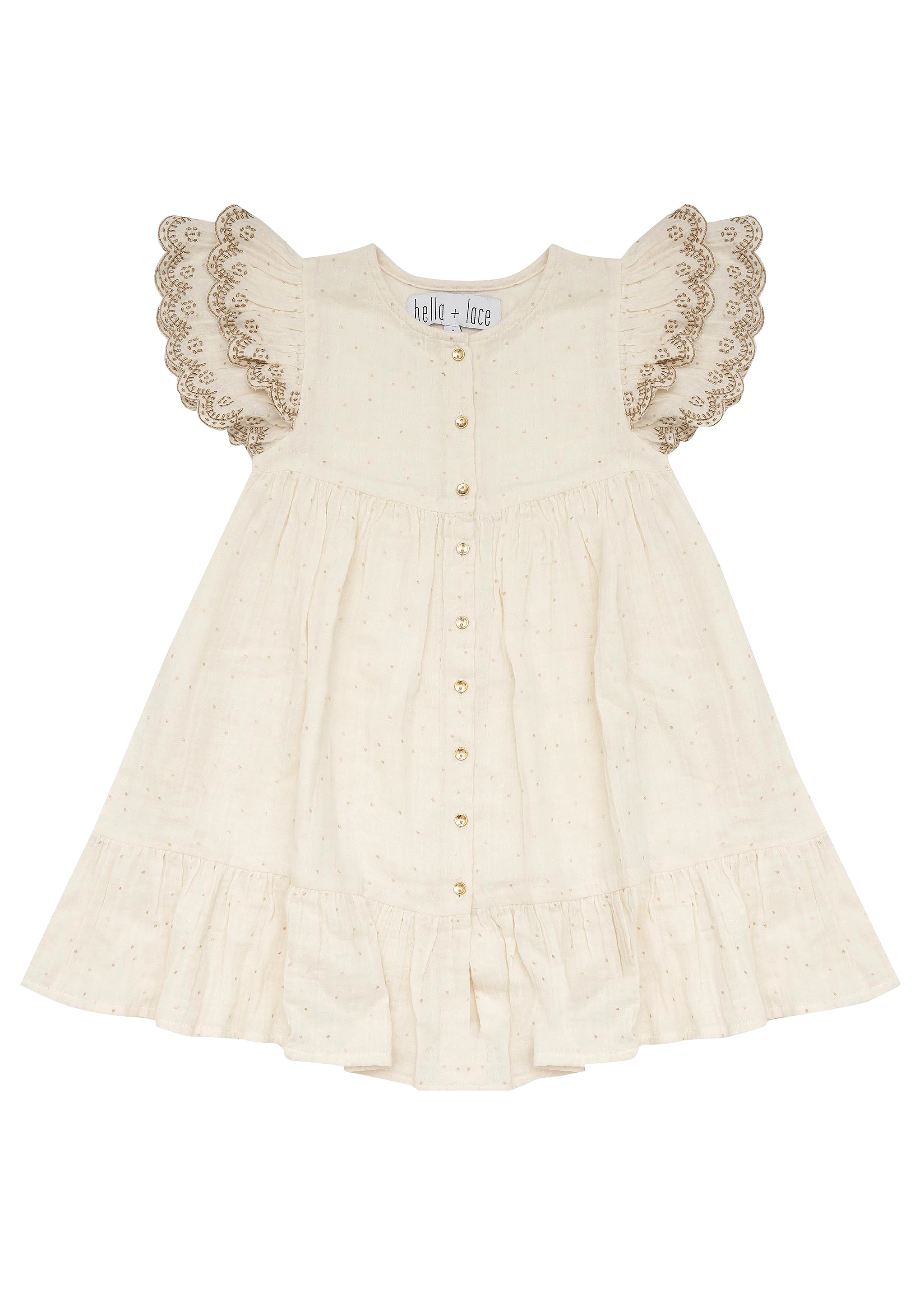 Bella & Lace Christmas Bell Dress - White Christmas