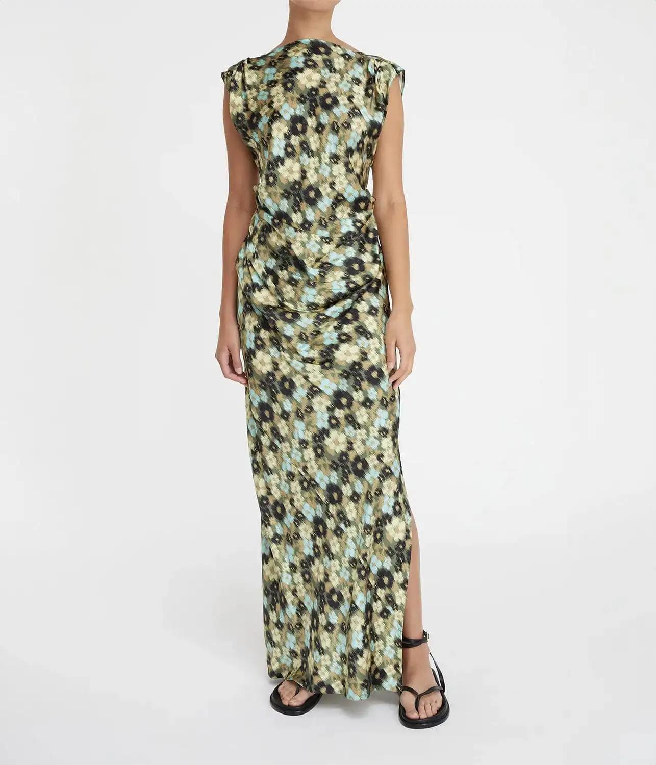 BELLA DRAPE DRESS- GREEN