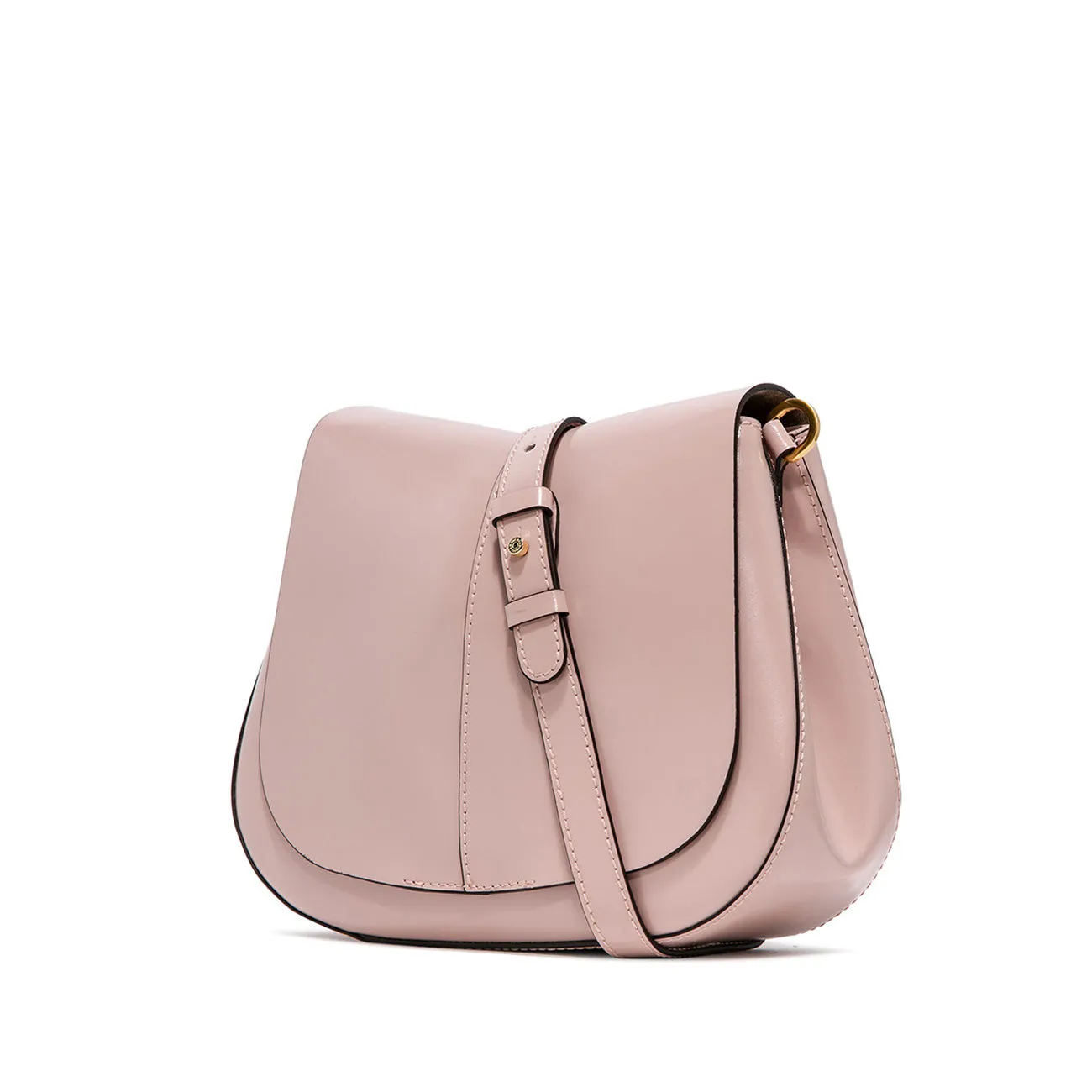 BORSA HELENA ROUND MID IN PELLE LUCIDA Donna Blush