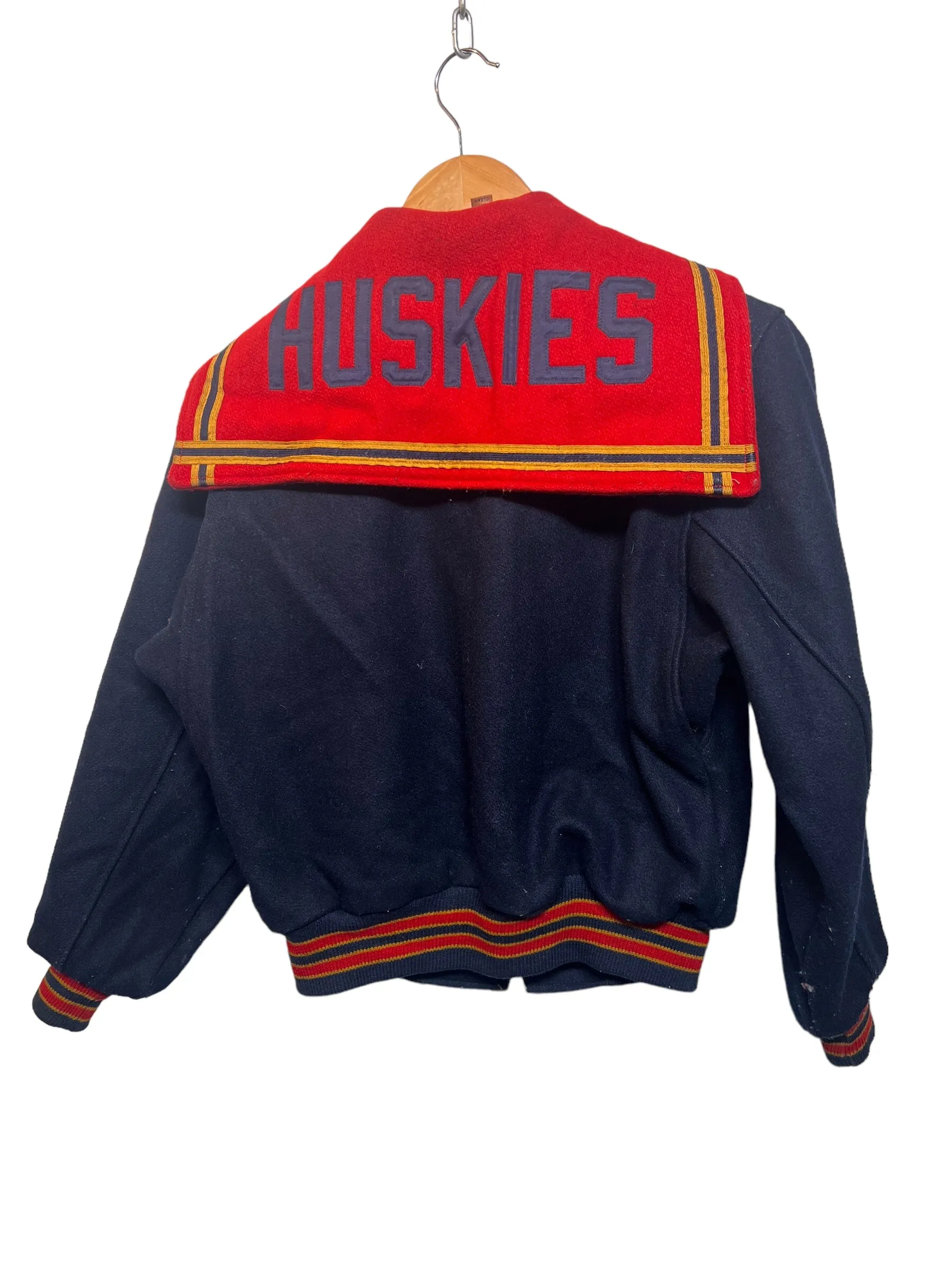 Butwin Mens Red Navy Varsity Jacket (Size M)