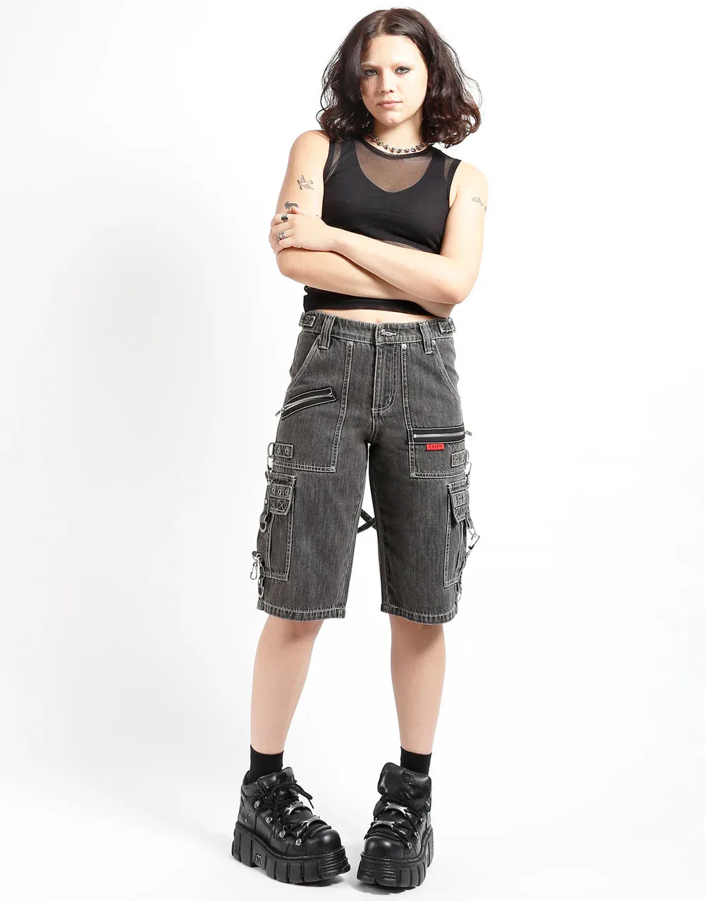 Clash Short Black Washed Denim