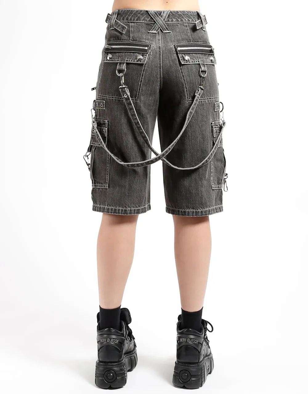 Clash Short Black Washed Denim