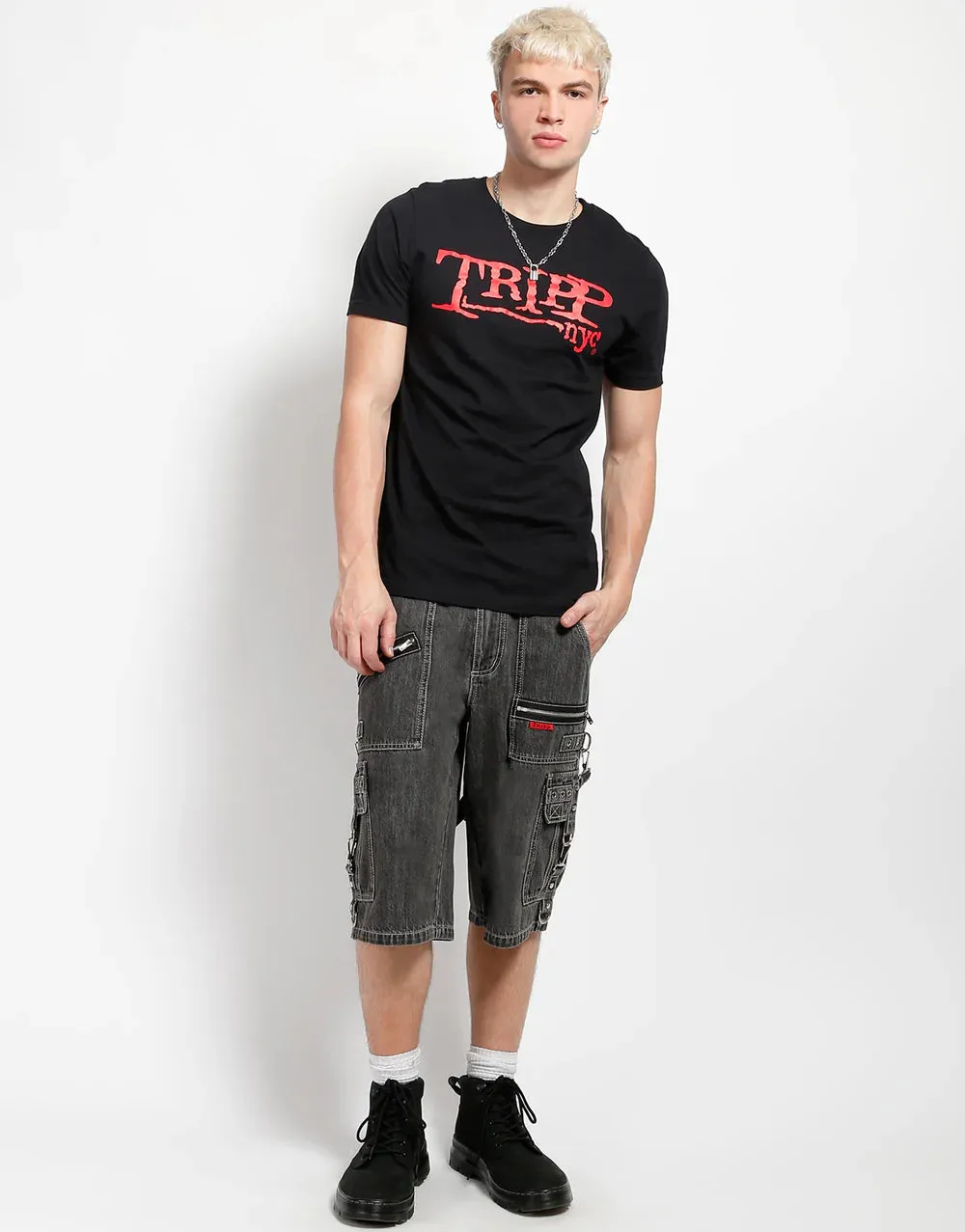 Clash Short Black Washed Denim