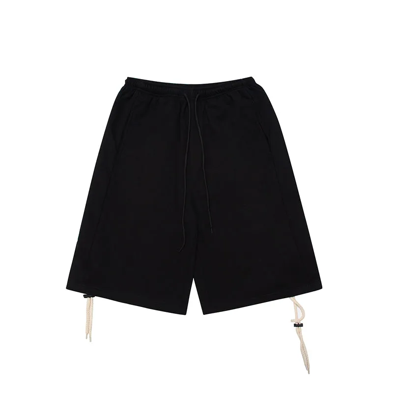 Cross Laced Cotton Sweat Shorts