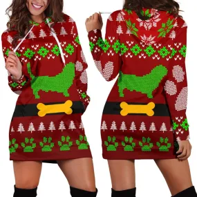 Dachshund Ugly Christmas Hoodie Dress