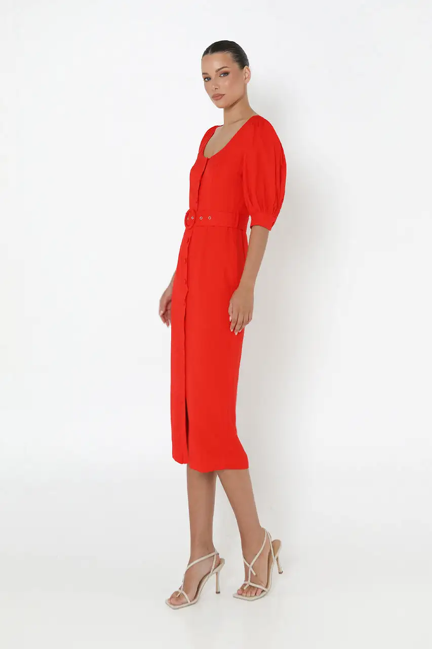 Darci Midi Dress | Red