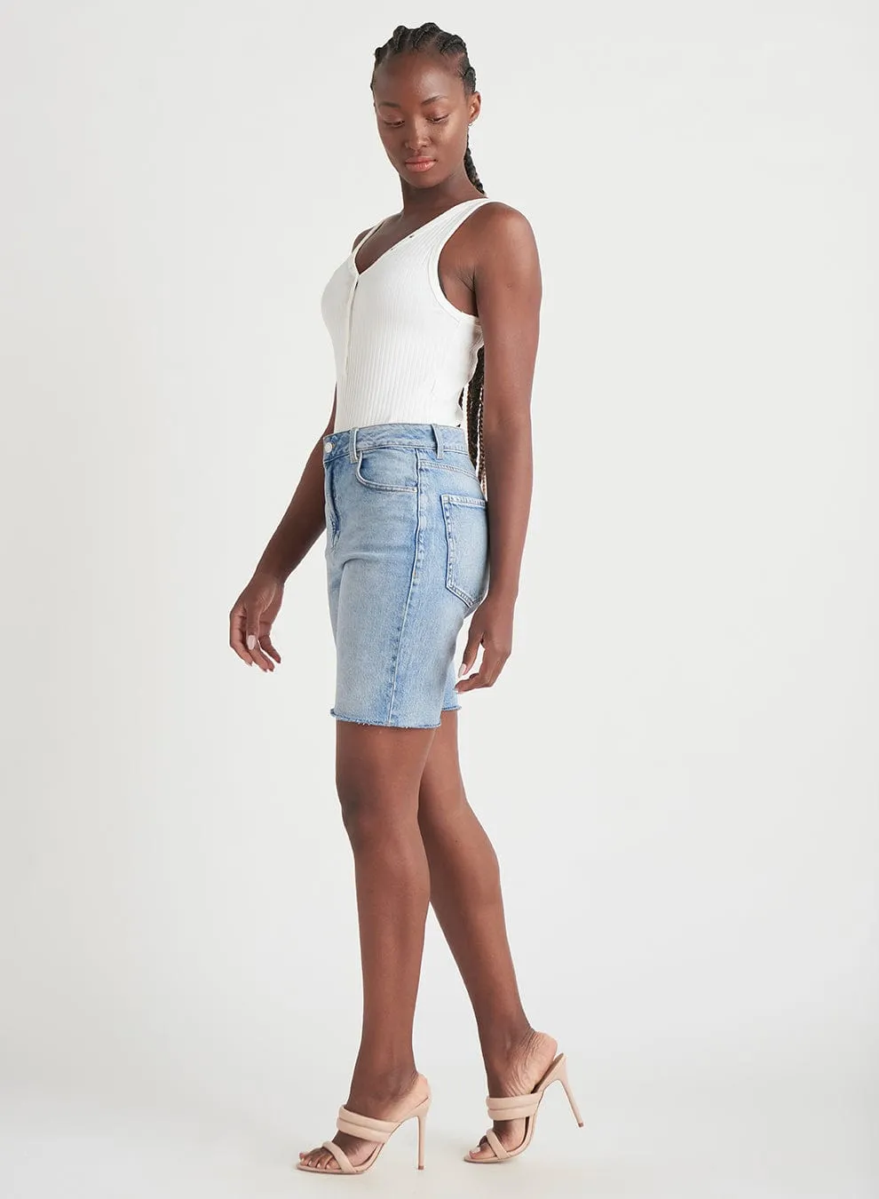 Dex Raw Hem Bermuda Jean Short - 1925252 D