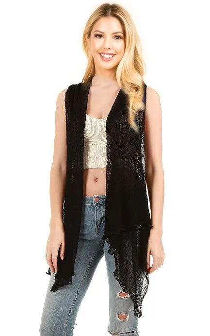 EAV8927 Popcorn Knit Multi-way Vest