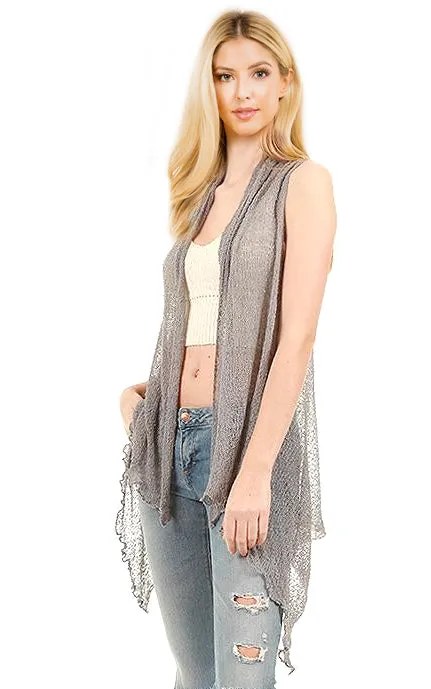 EAV8927 Popcorn Knit Multi-way Vest