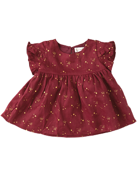 Ella Baby Girl Linen Dress - Golden Stars