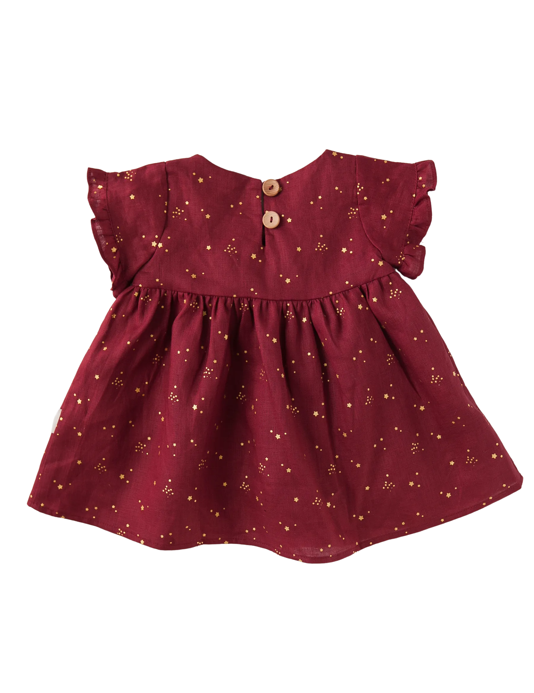 Ella Baby Girl Linen Dress - Golden Stars