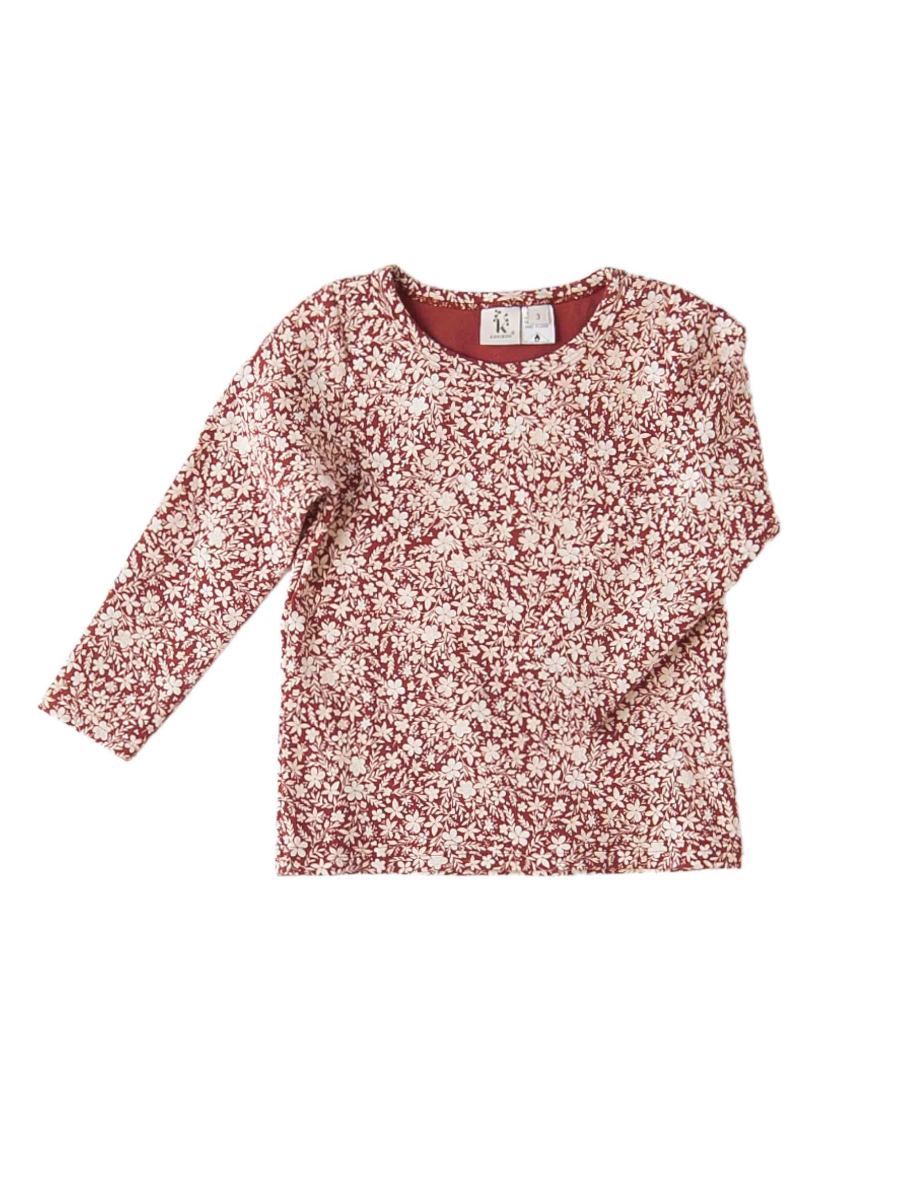 Emily Cotton Top - Red Floral