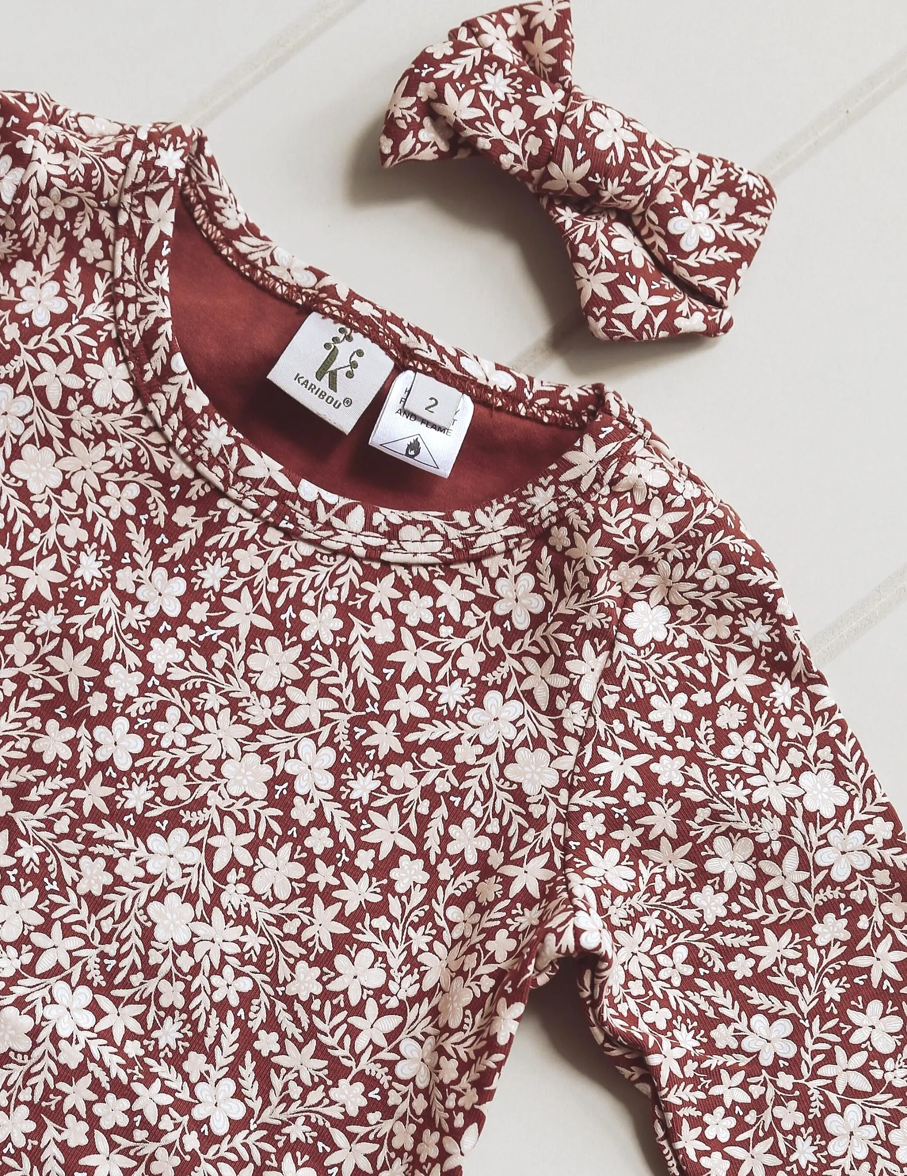 Emily Cotton Top - Red Floral