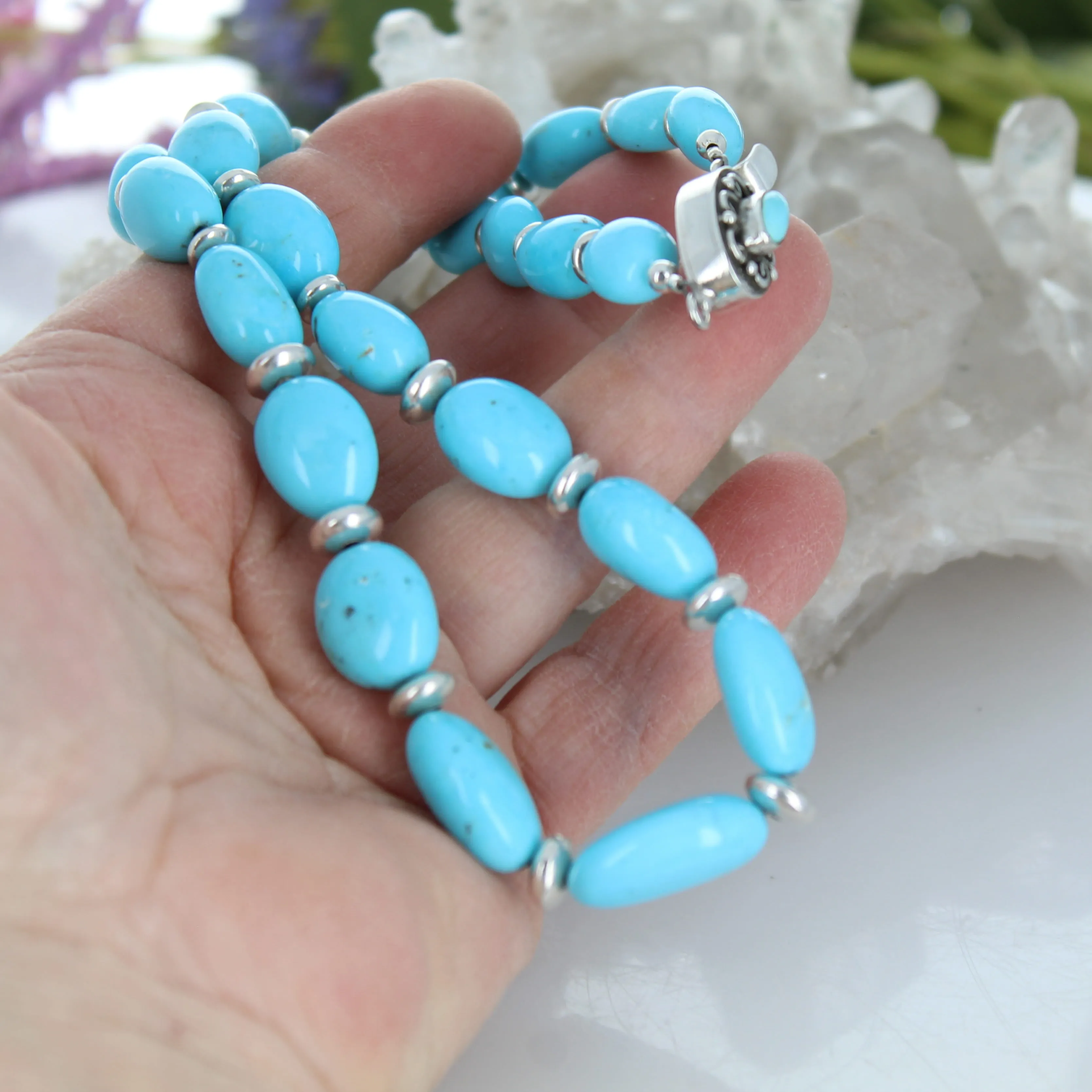 Exquisite Sky Blue Nacozari Turquoise Necklace Southwestern