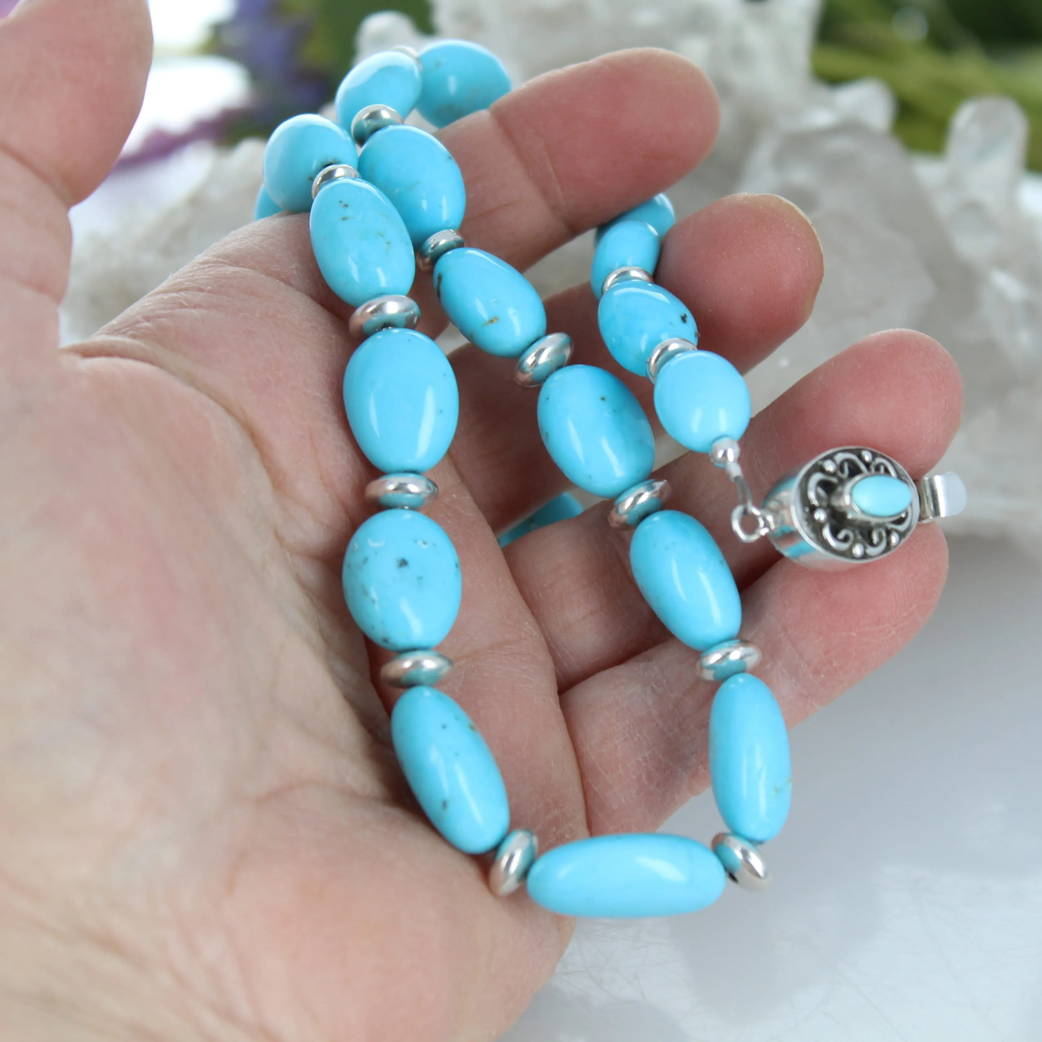 Exquisite Sky Blue Nacozari Turquoise Necklace Southwestern