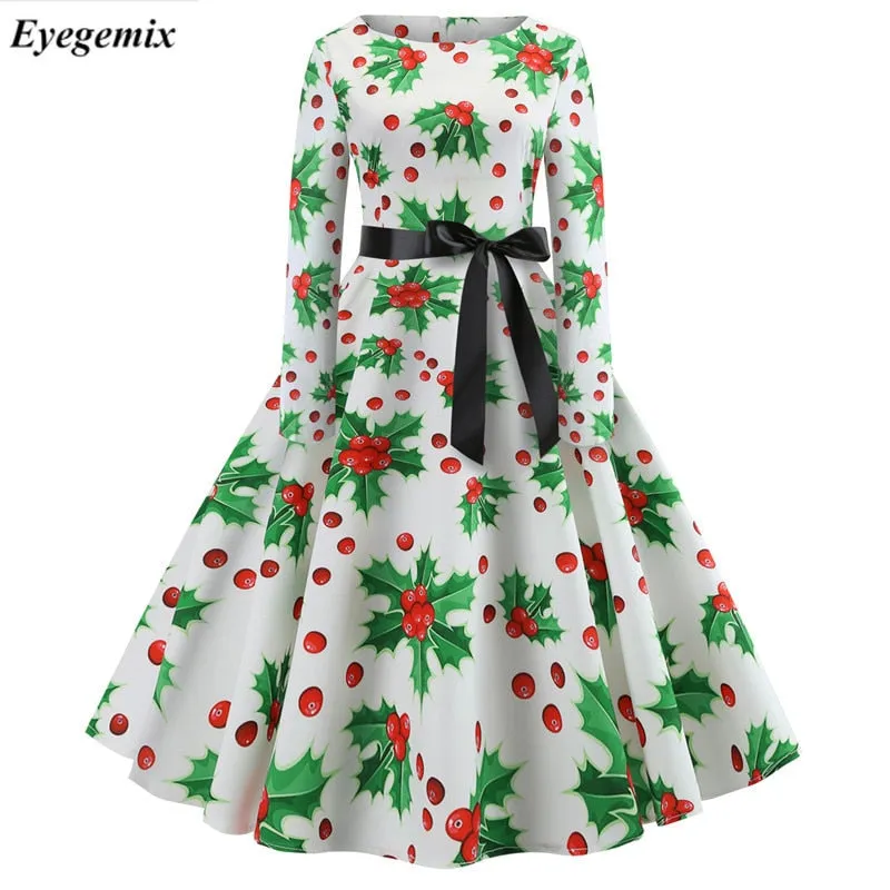 Eyegemix Christmas Florar Vintage Dress