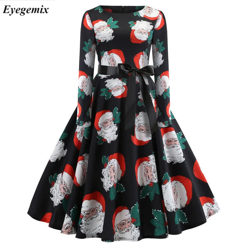 Eyegemix Christmas Florar Vintage Dress