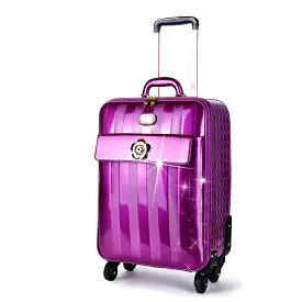 Floral Accent Light Weight Spinner Luggage