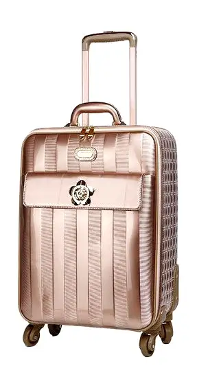 Floral Accent Light Weight Spinner Luggage