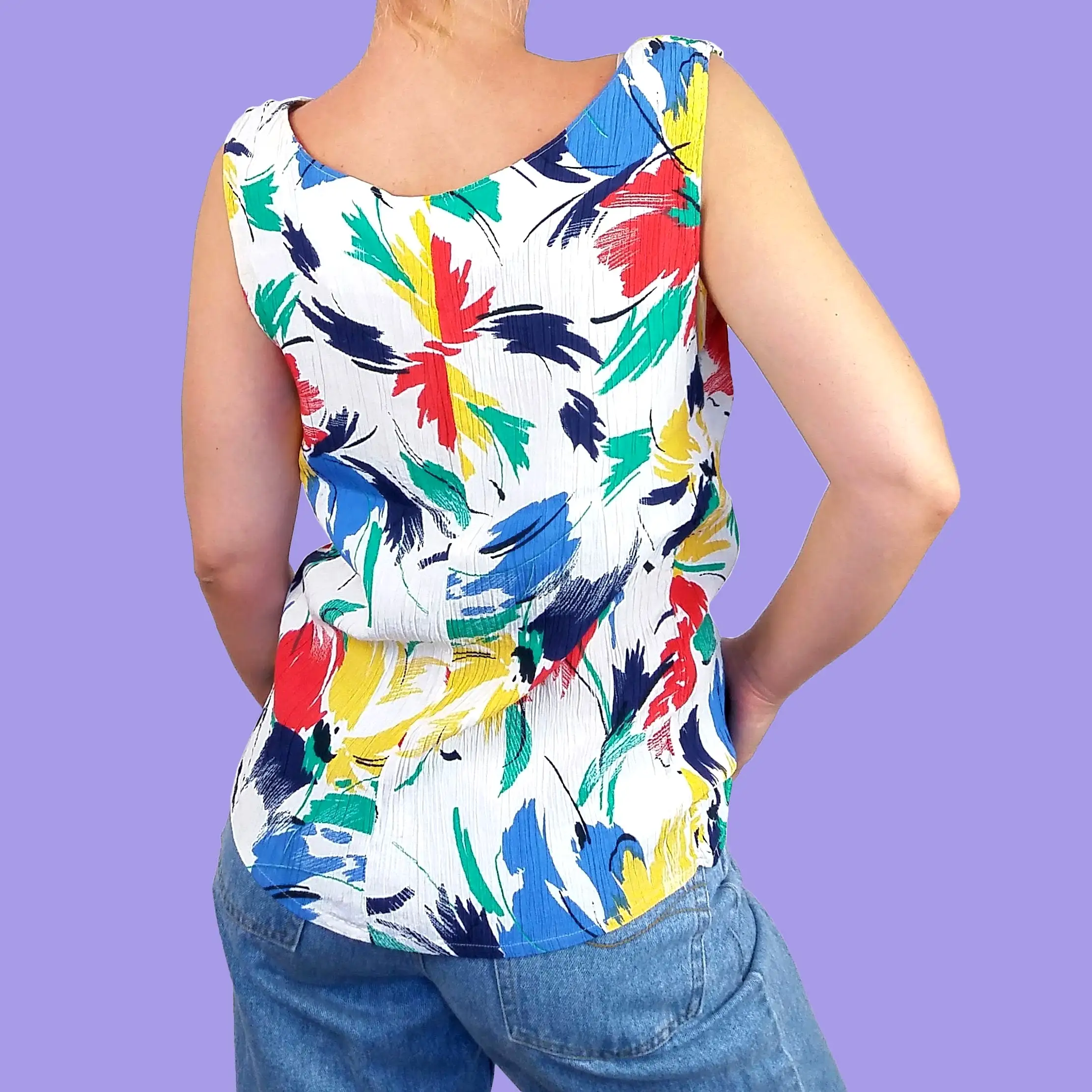 Floral Graphic Print Vest Top