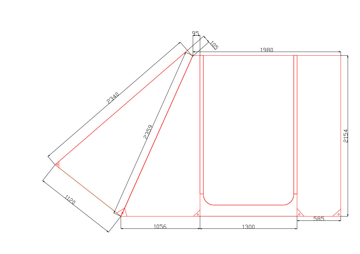 Forest Green End Wall for Direct4x4 180 & 270 Degree Side Awnings