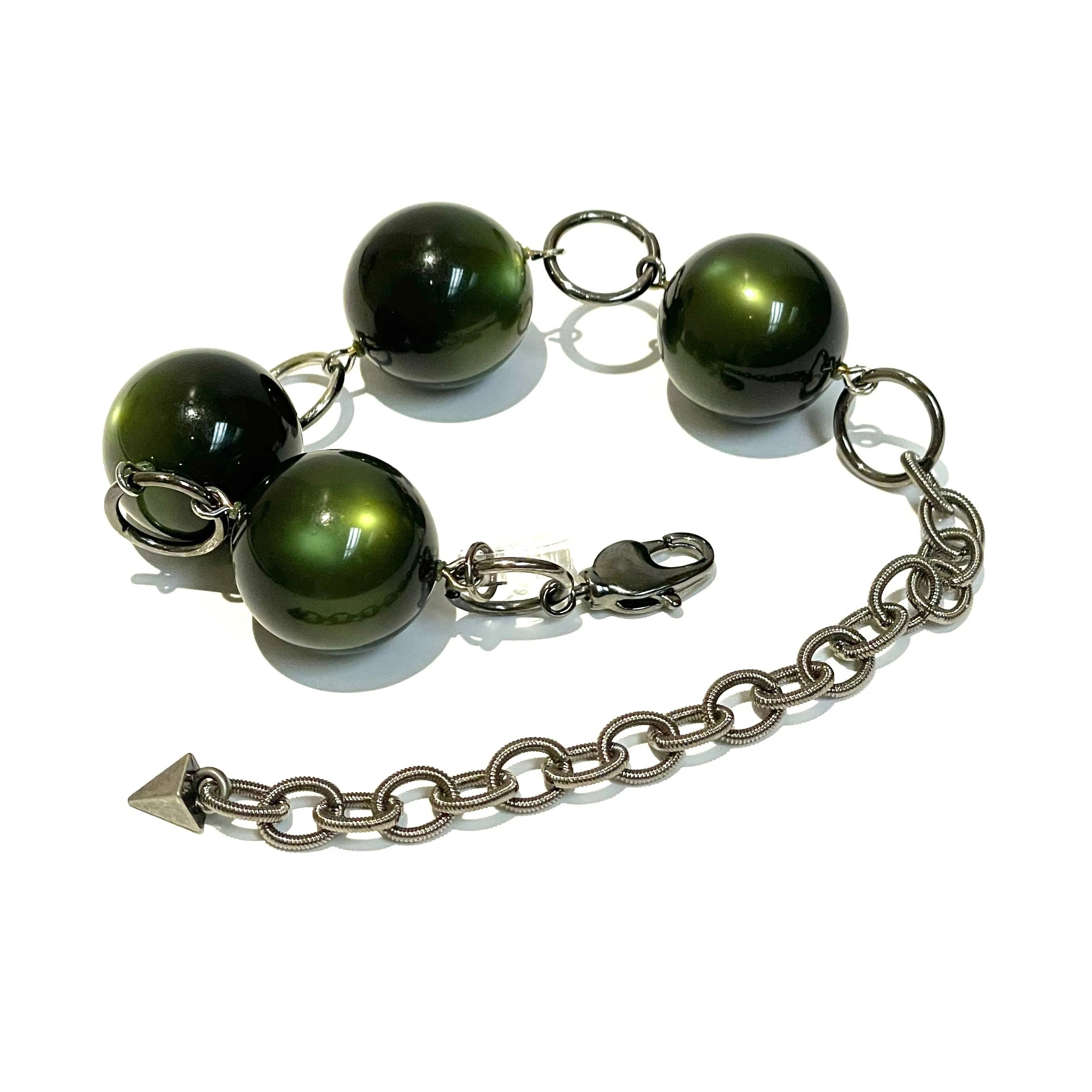 Forest Green Moonglow Stations Bracelet