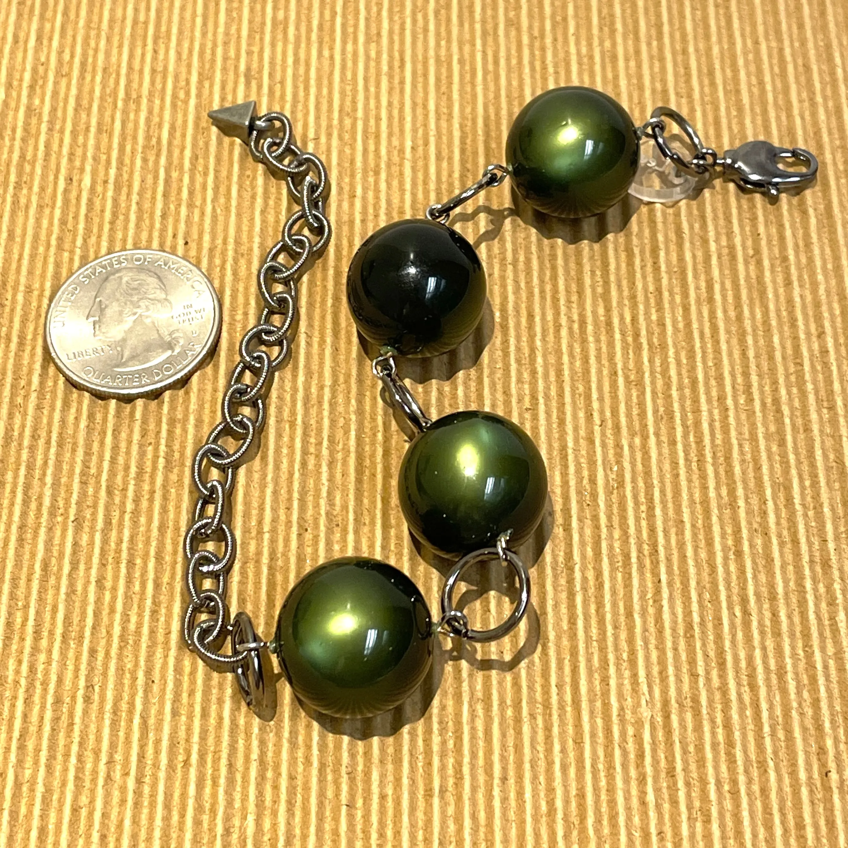 Forest Green Moonglow Stations Bracelet