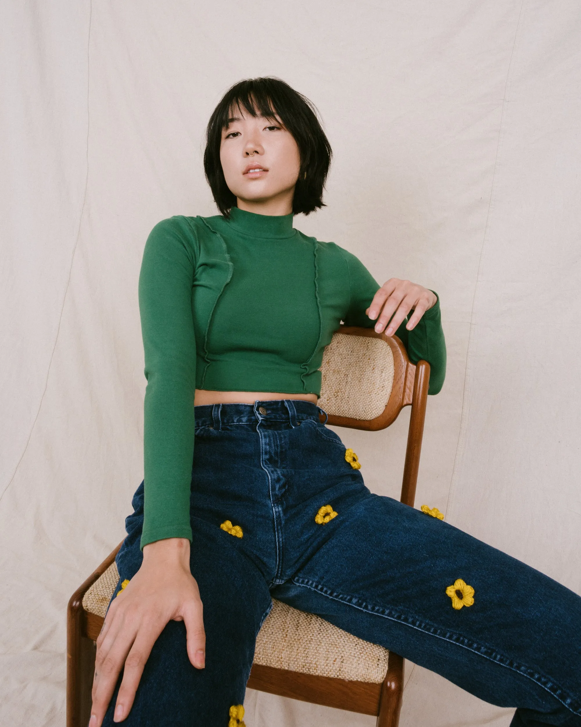 Frances Top in Forest Green