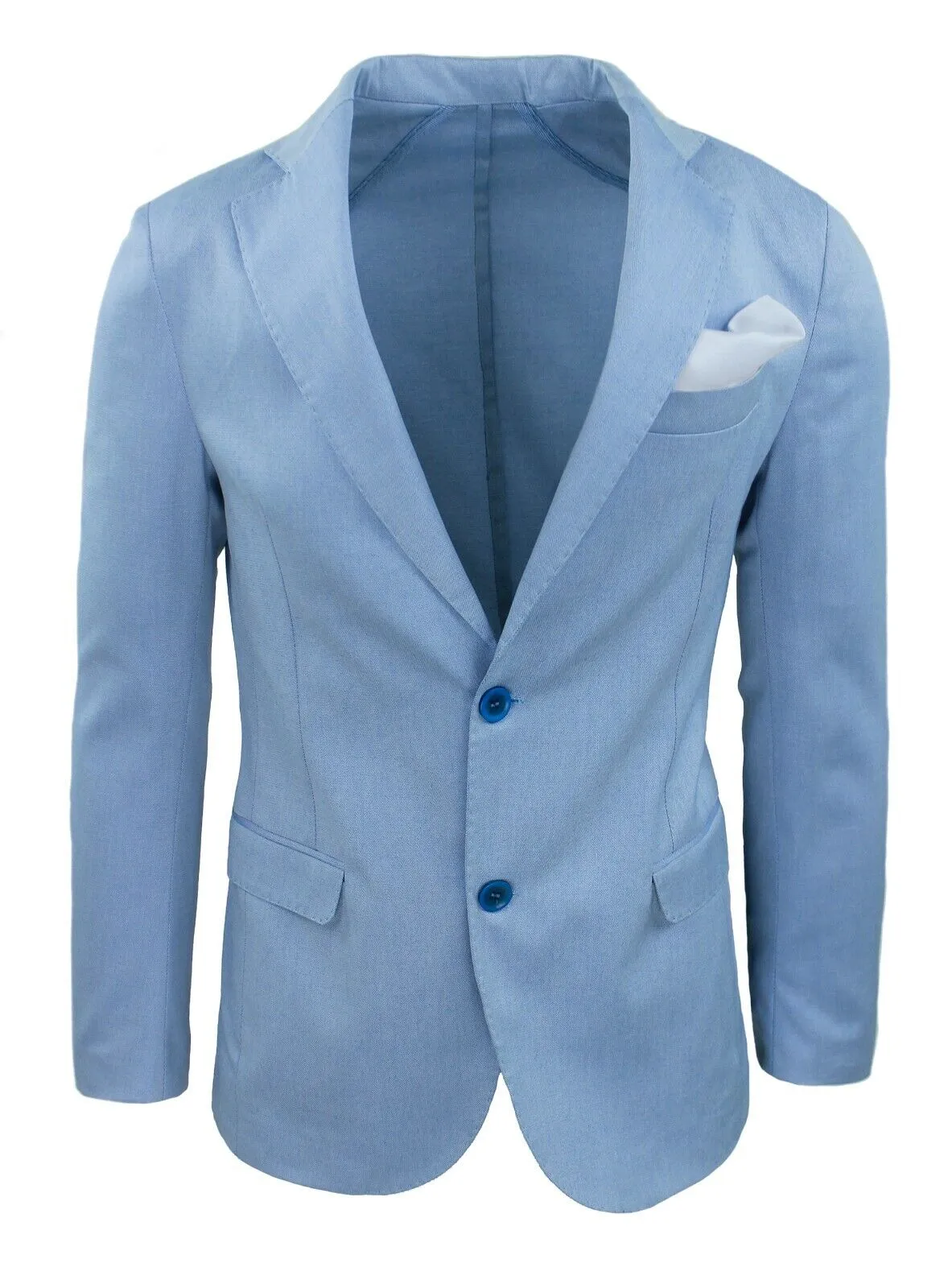 Giacca Blazer uomo Sartoriale azzurro slim fit elegante cerimonia made in Italy