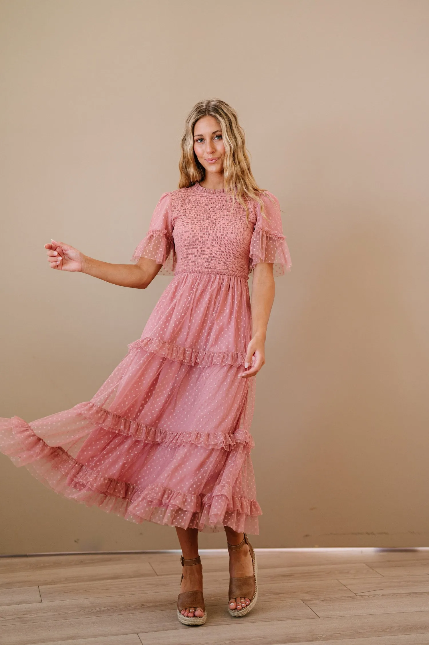 Ginny Dress in Dusty Blush