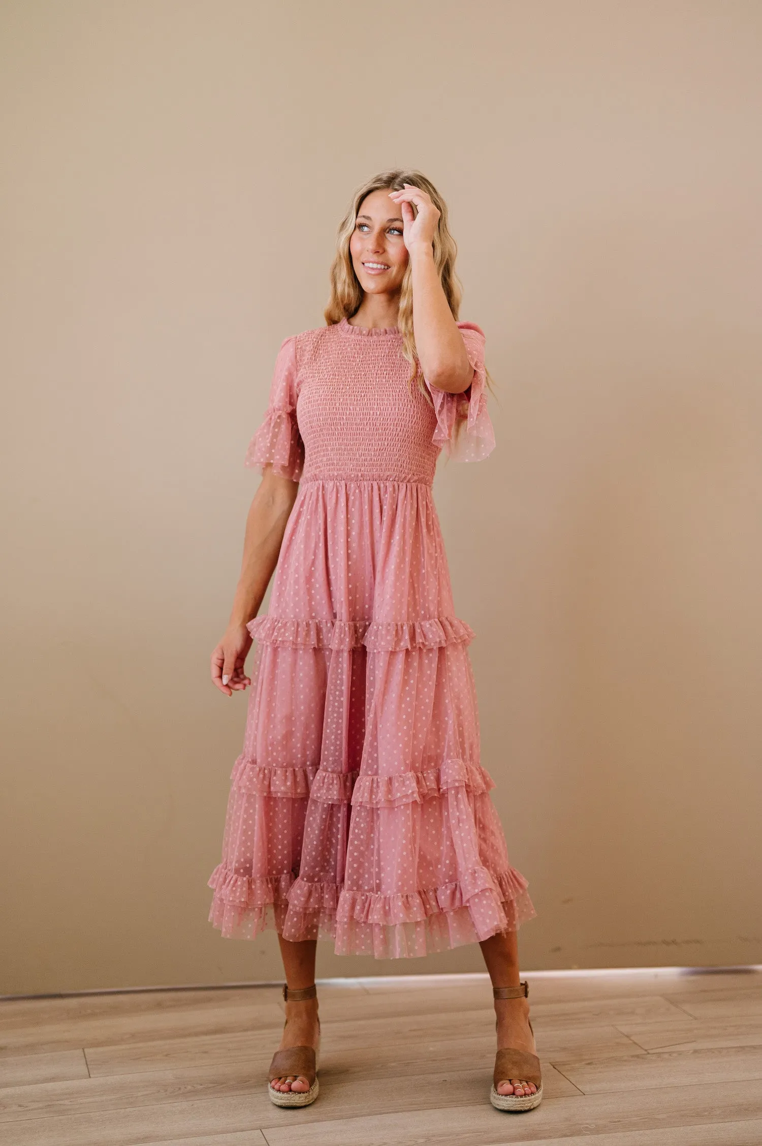 Ginny Dress in Dusty Blush