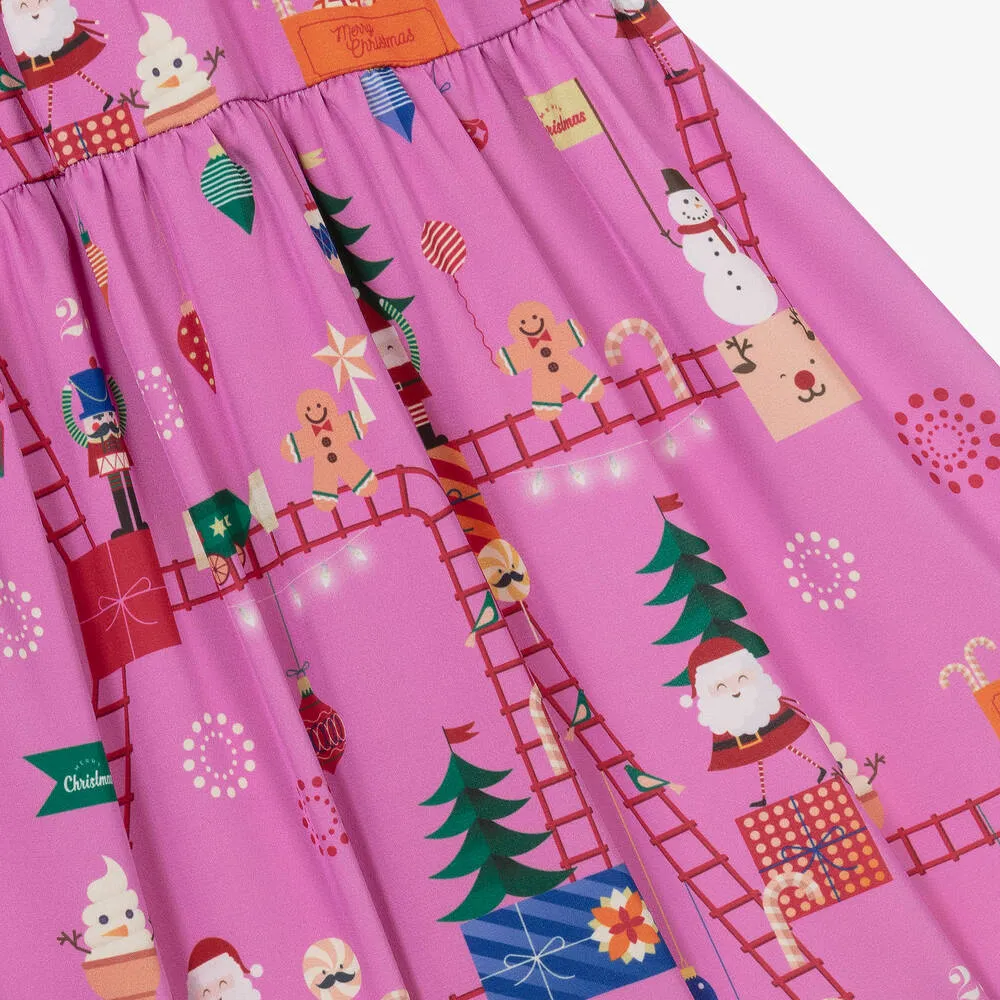 Girls Pink Christmas Dress