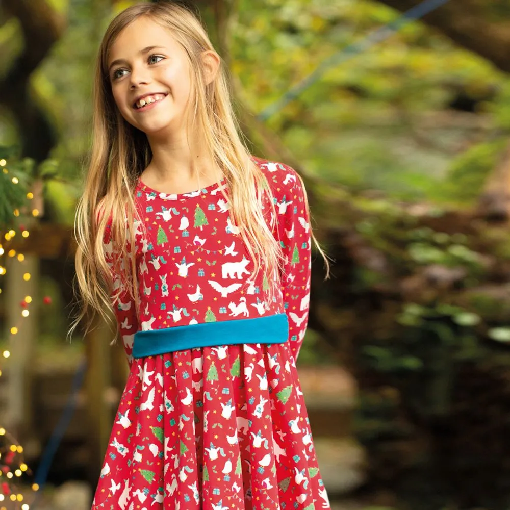 Girls Red Christmas Dress