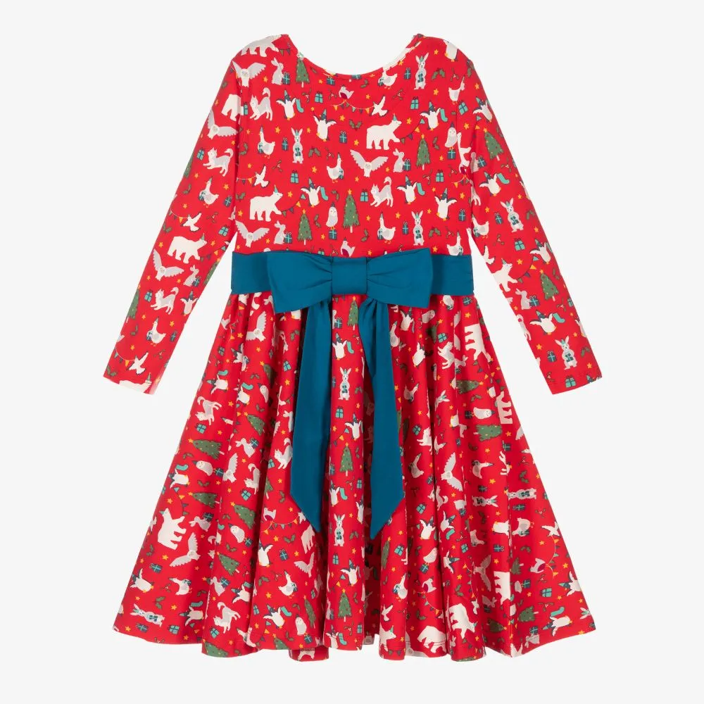 Girls Red Christmas Dress