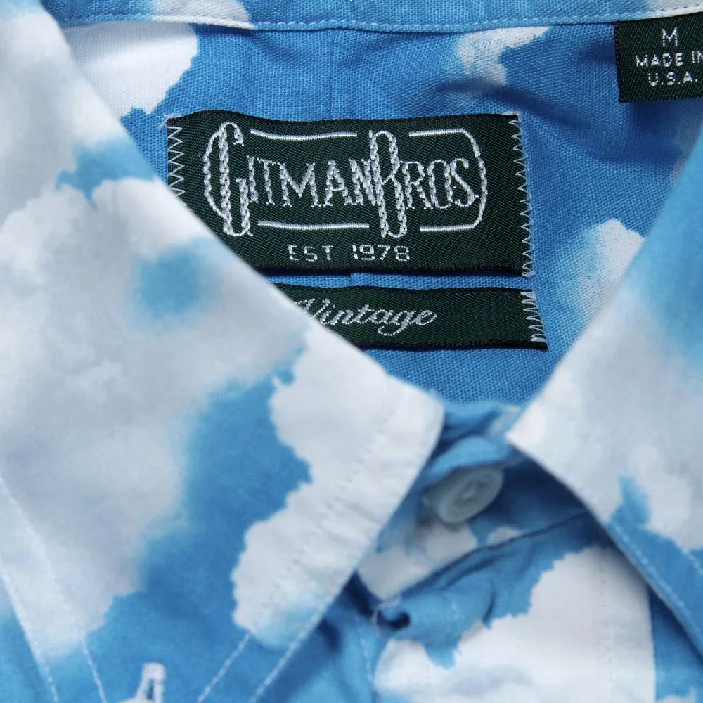 Gitman Vintage Rene Magritte Sky Print Shirt Blue