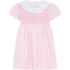 Holly Hastie Little Princess Charlotte Hand Smocked Embroidered Girls Dress, Pink