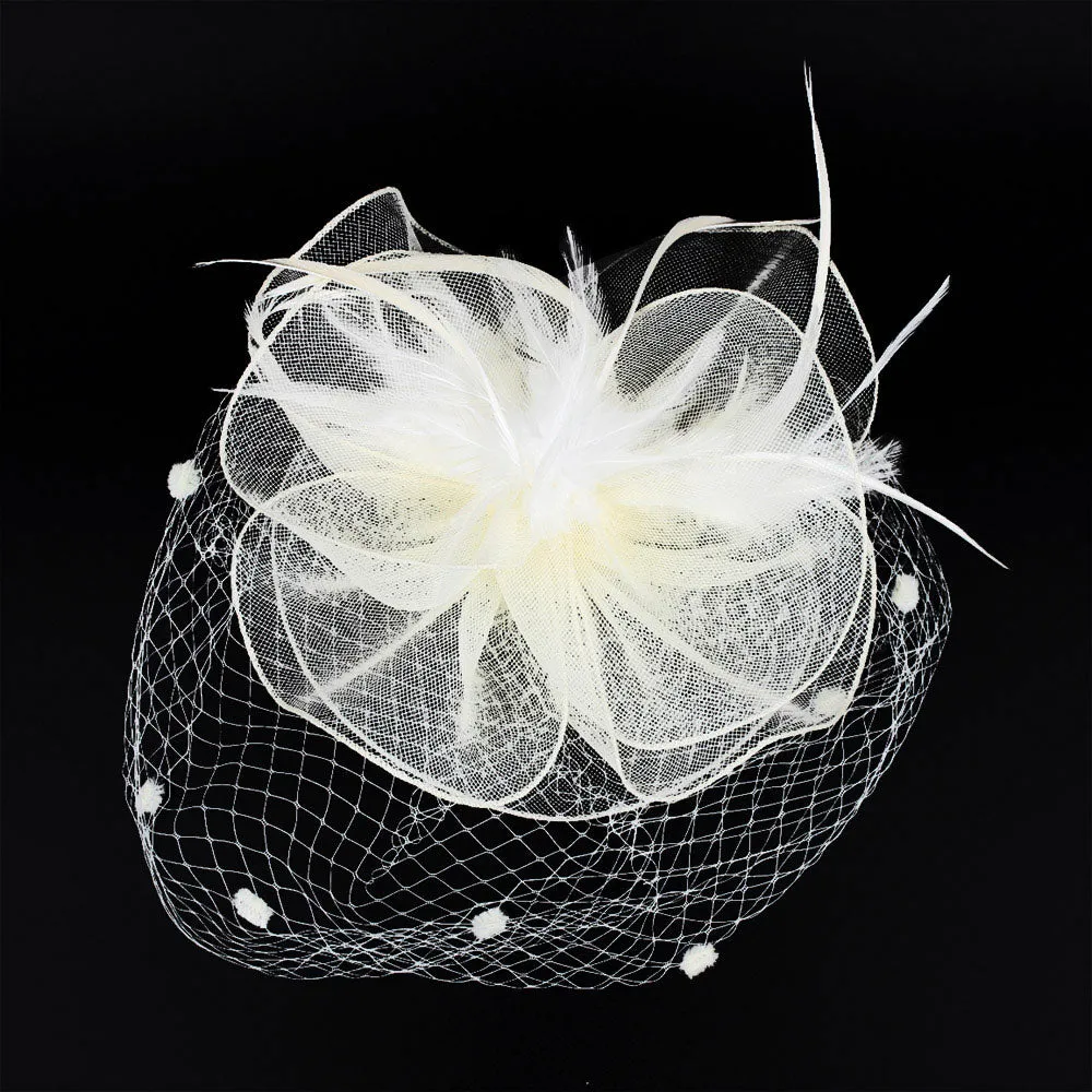 iLLASPARKZ Feather Mesh Flower Fascinator / Headband